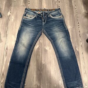 Rock Revival Dark Blue Slim Men's Jeans